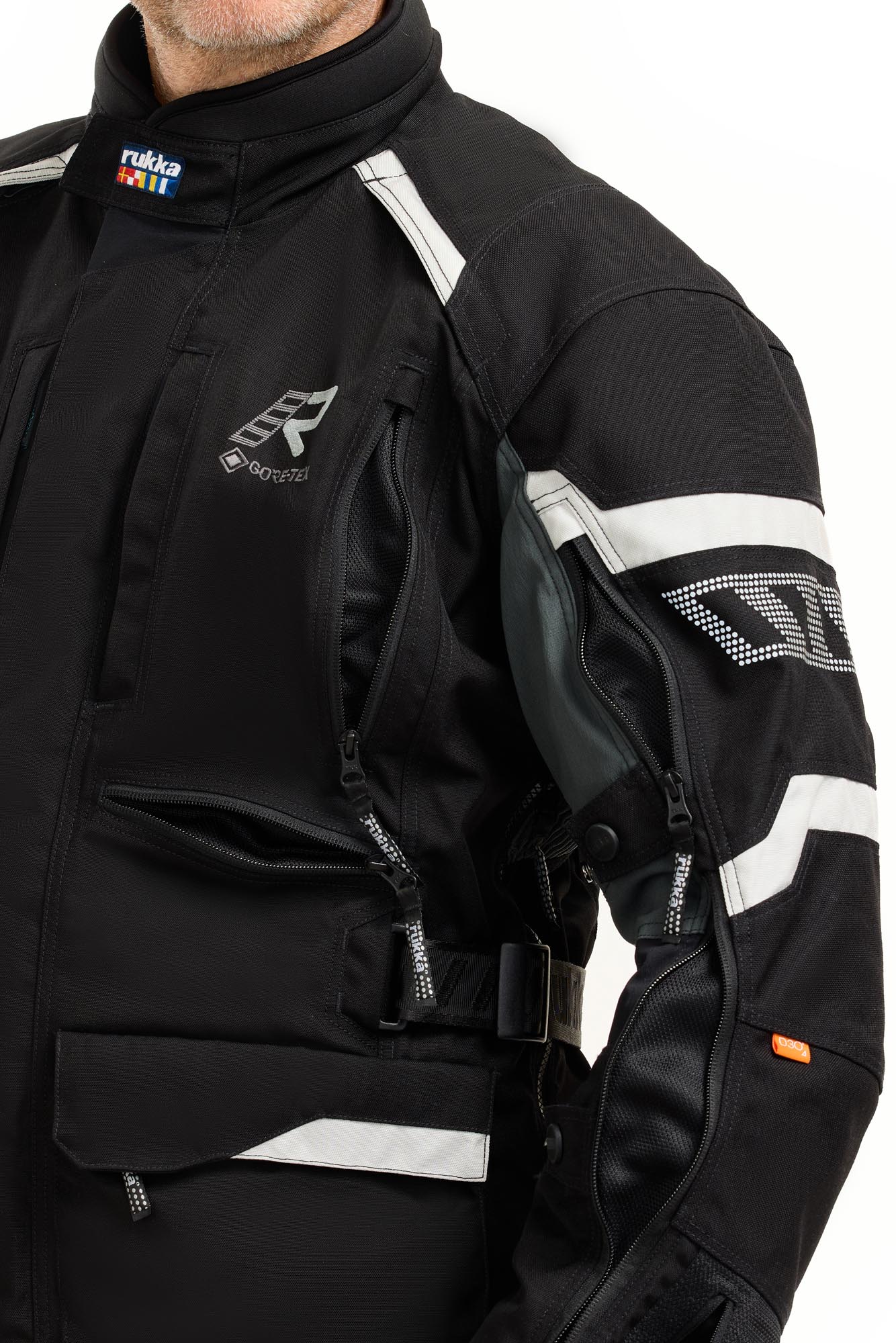 Side view of Rukka Madagasca-R Motorcycle Textile Jacket, black-grey, Size 48 for Men