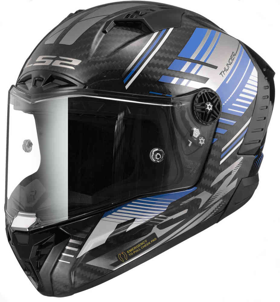 LS2 FF805 Thunder Volt Carbon Шлем Черный/Синий XS (53/54) 