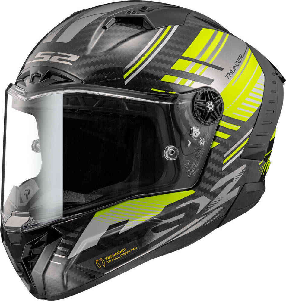 LS2 FF805 Thunder Volt Carbon Шлем Черный/Желтый XS (53/54) 