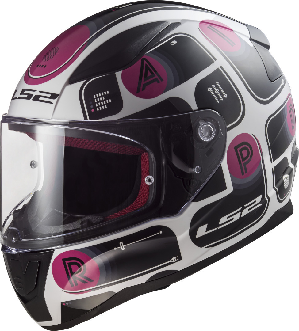 LS2 FF353 Rapid Brick Helmet, black-white-pink, Size S, black-white-pink, Size S