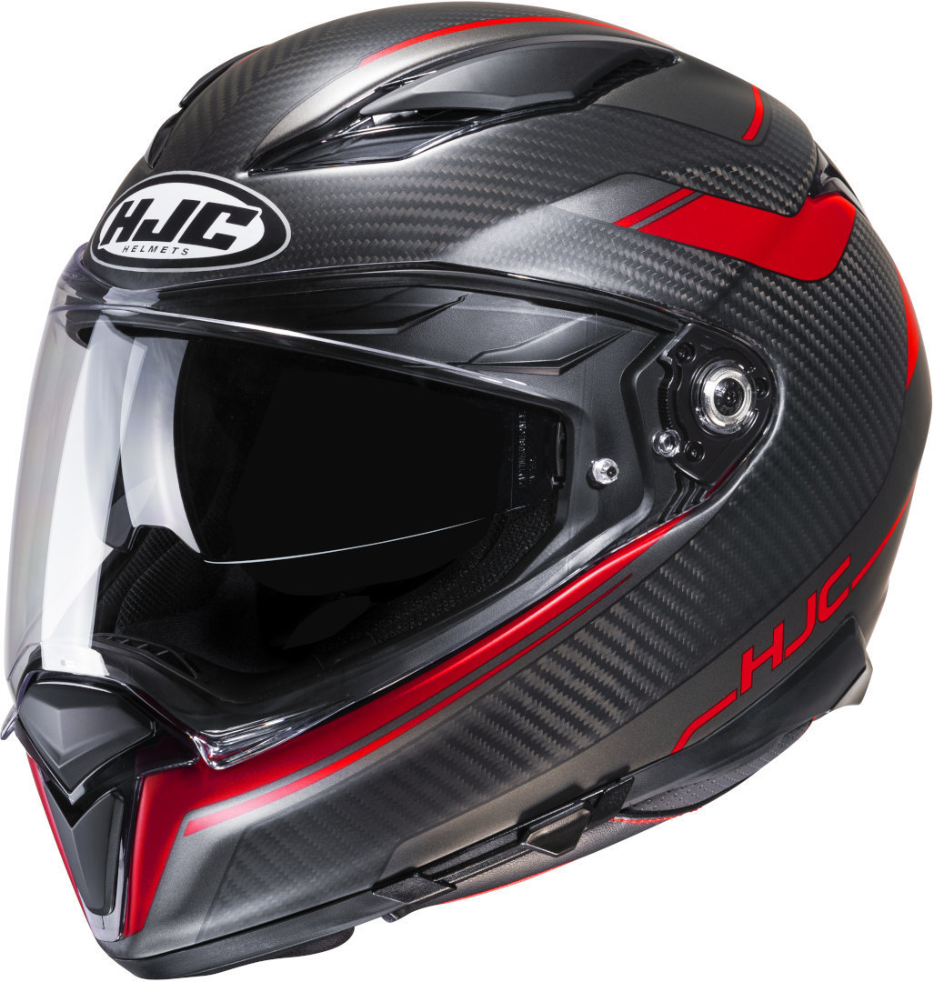 HJC F70 Ubis Carbon Helm, zwart-rood, afmeting S