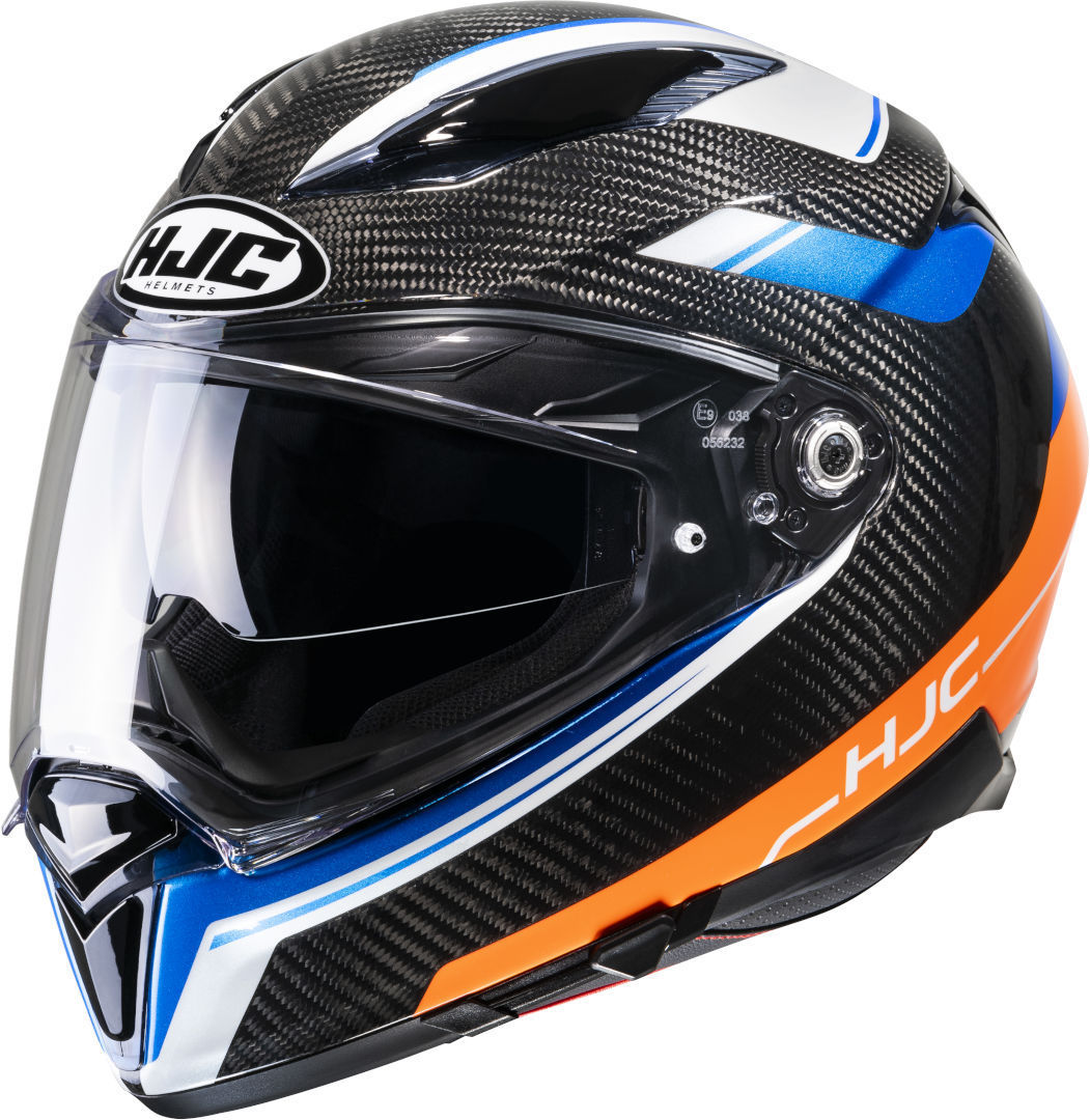HJC F70 Ubis Carbon Helmet, black-orange, Size XS, black-orange, Size XS