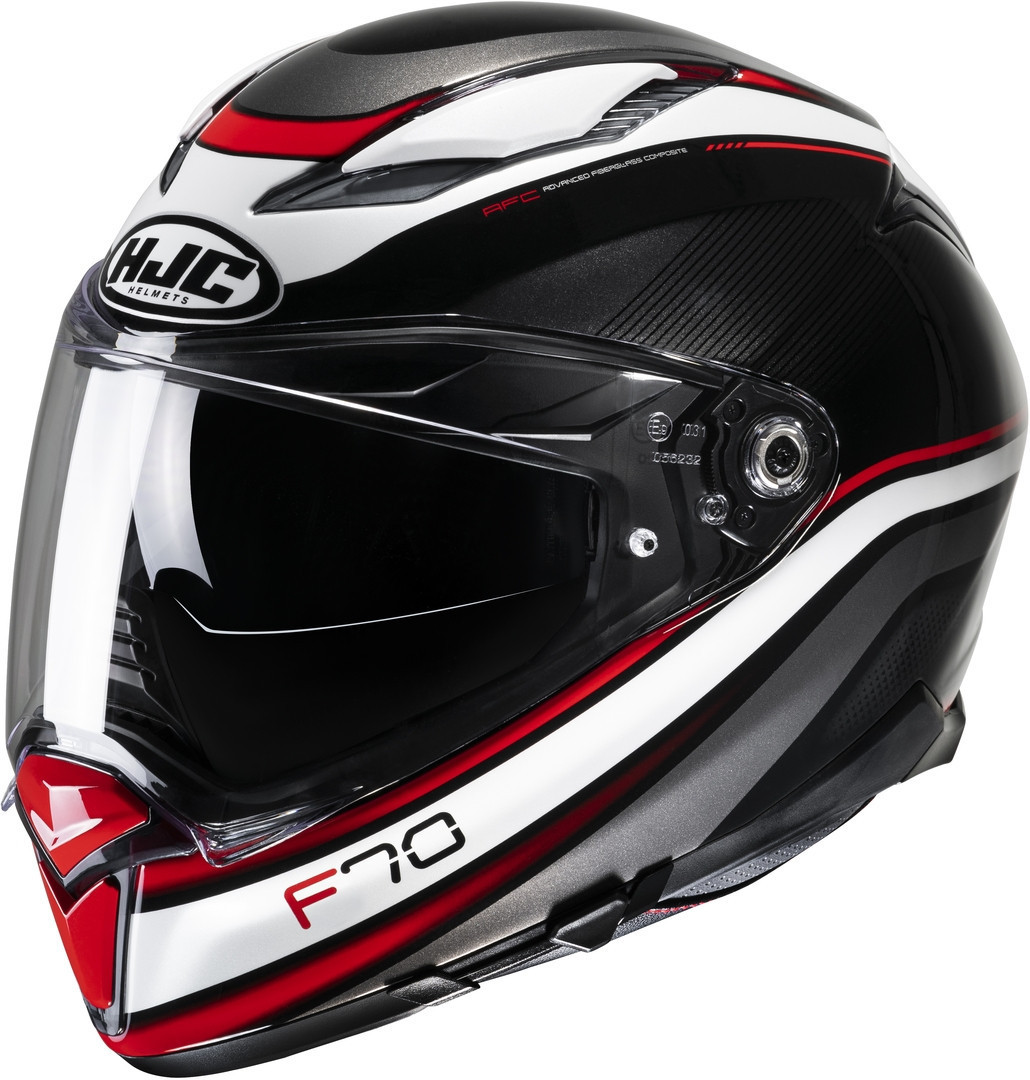 HJC F70 Diwen Helmet, black-white-red, Size S, black-white-red, Size S