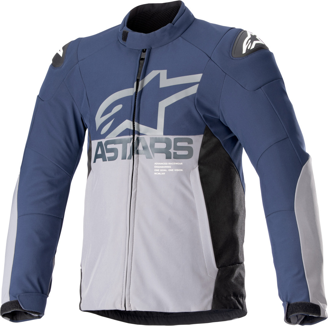 Alpinestars Men's Grey Blue Smx Waterproof Motorcycle Textile Jacket, Grey-Blue, For Small