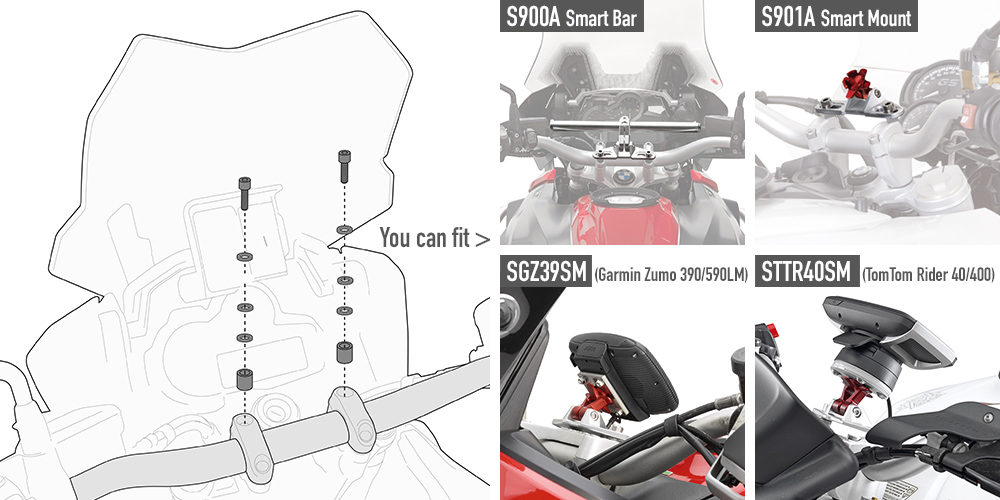 Image of Kit GIVI per il montaggio della Smart Bar S900A o della Smart Mount S901A Kit di montaggio