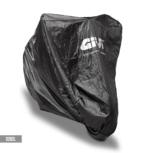 GIVI Bâche de véhicule étanche taille L pour scooters, sports, vélos classiques et nus, noir