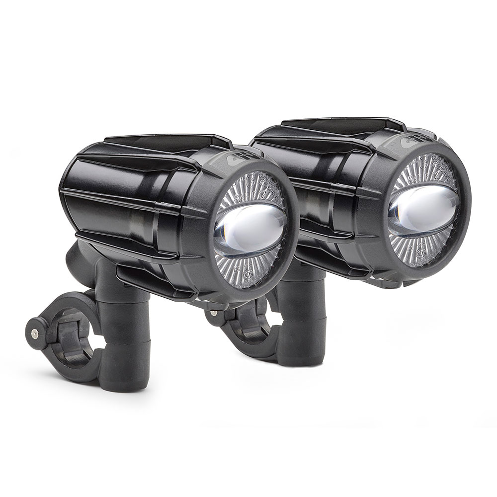 GIVI LED - Éclairage supplémentaire pour enduros homologué E11-CE Ø 21mm - 25mm, noir
