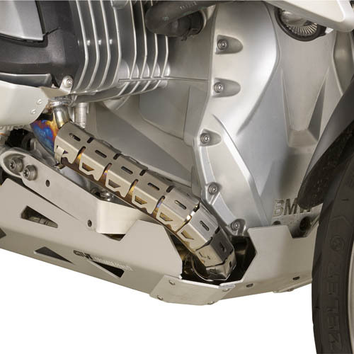 GIVI Protector universal del colector fabricado en acero inoxidable 2 piezas para diámetros de colector entre 52 mm y 62 mm