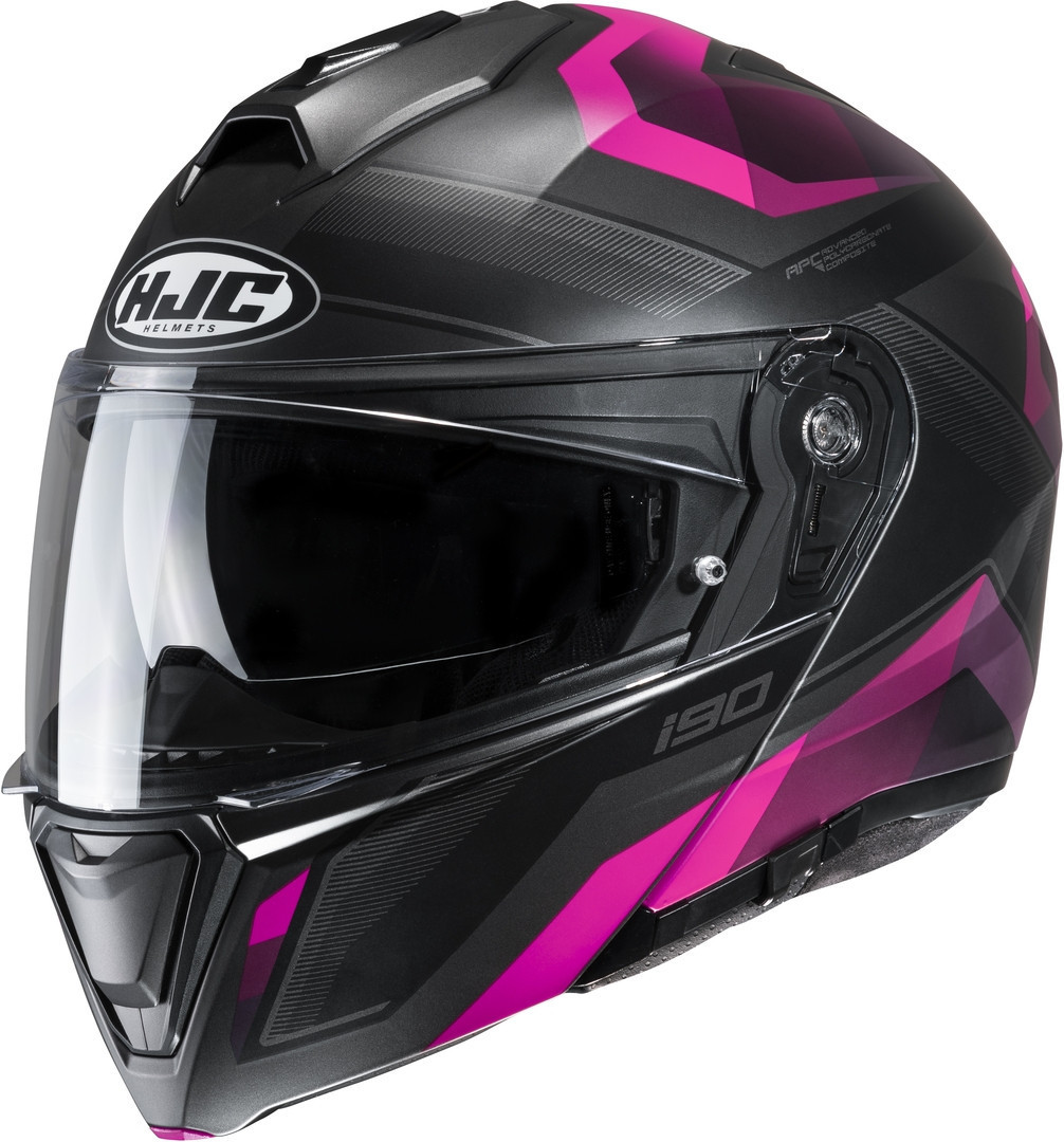 HJC i90 Lark Helmet, black-pink, Size L, black-pink, Size L