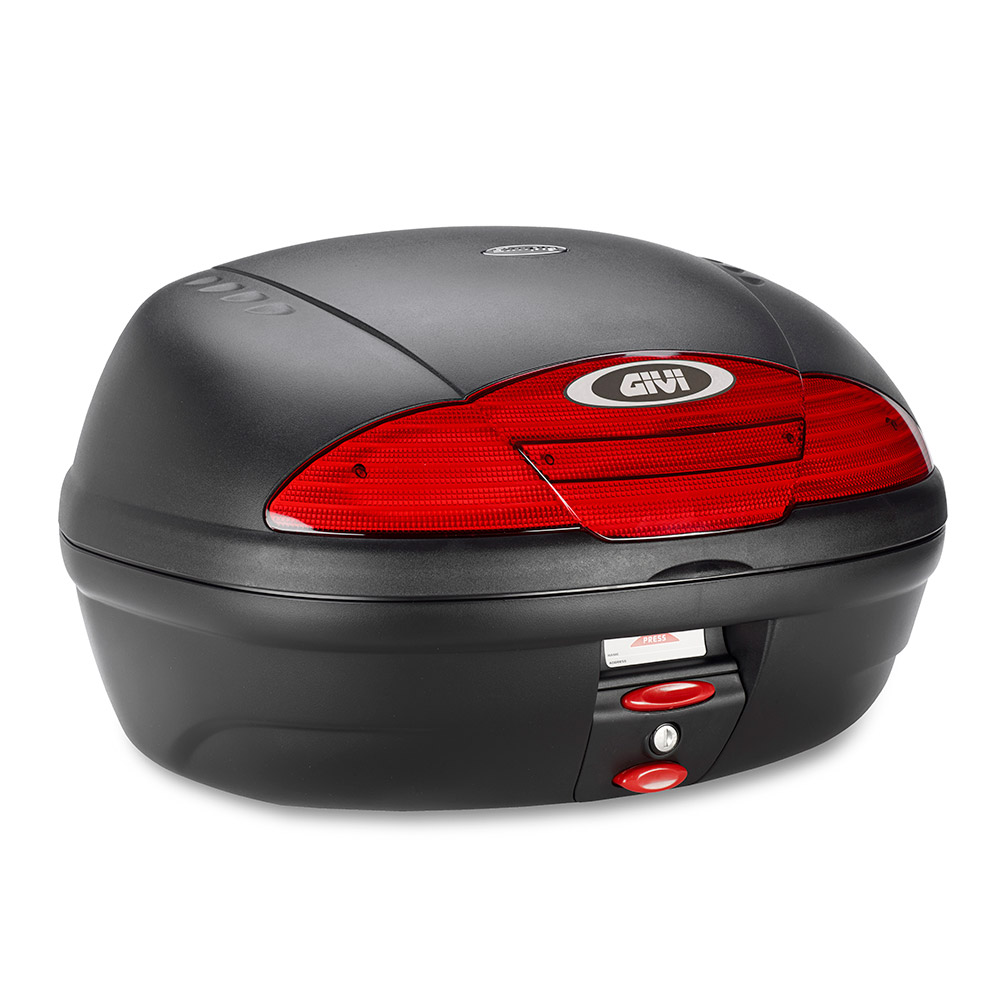 GIVI E450 Simply II Monolock Topcase with Plate, black-red, black-red