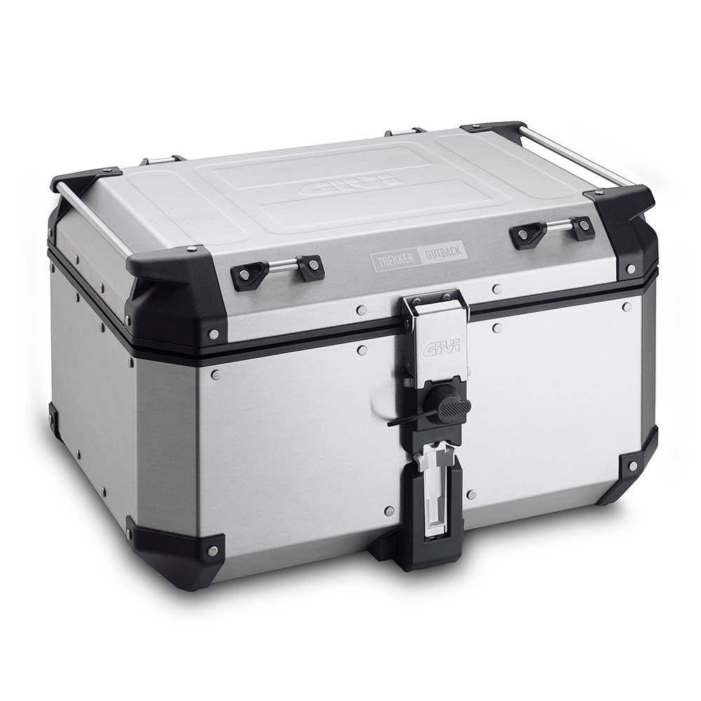 GIVI Trekker Outback 58 Aluminium Topcase, black-silver, black-silver