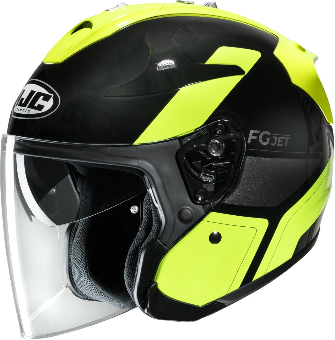 HJC FG-Jet Epen Jet Helmet, black-yellow, Size XS 54 55, black-yellow, Size XS 54 55