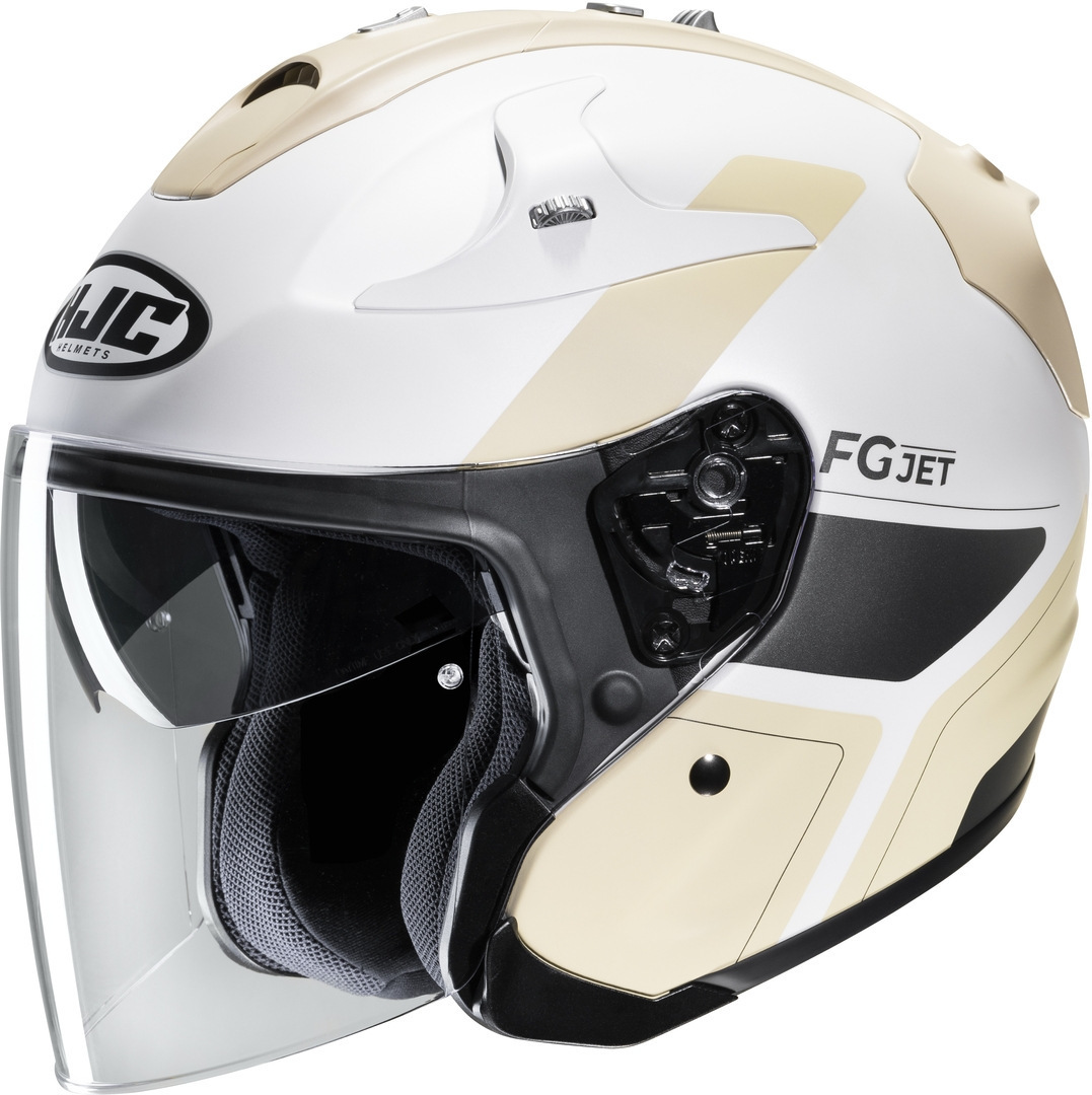 HJC FG-Jet Epen Jet Helmet, white-beige, Size M, white-beige, Size M