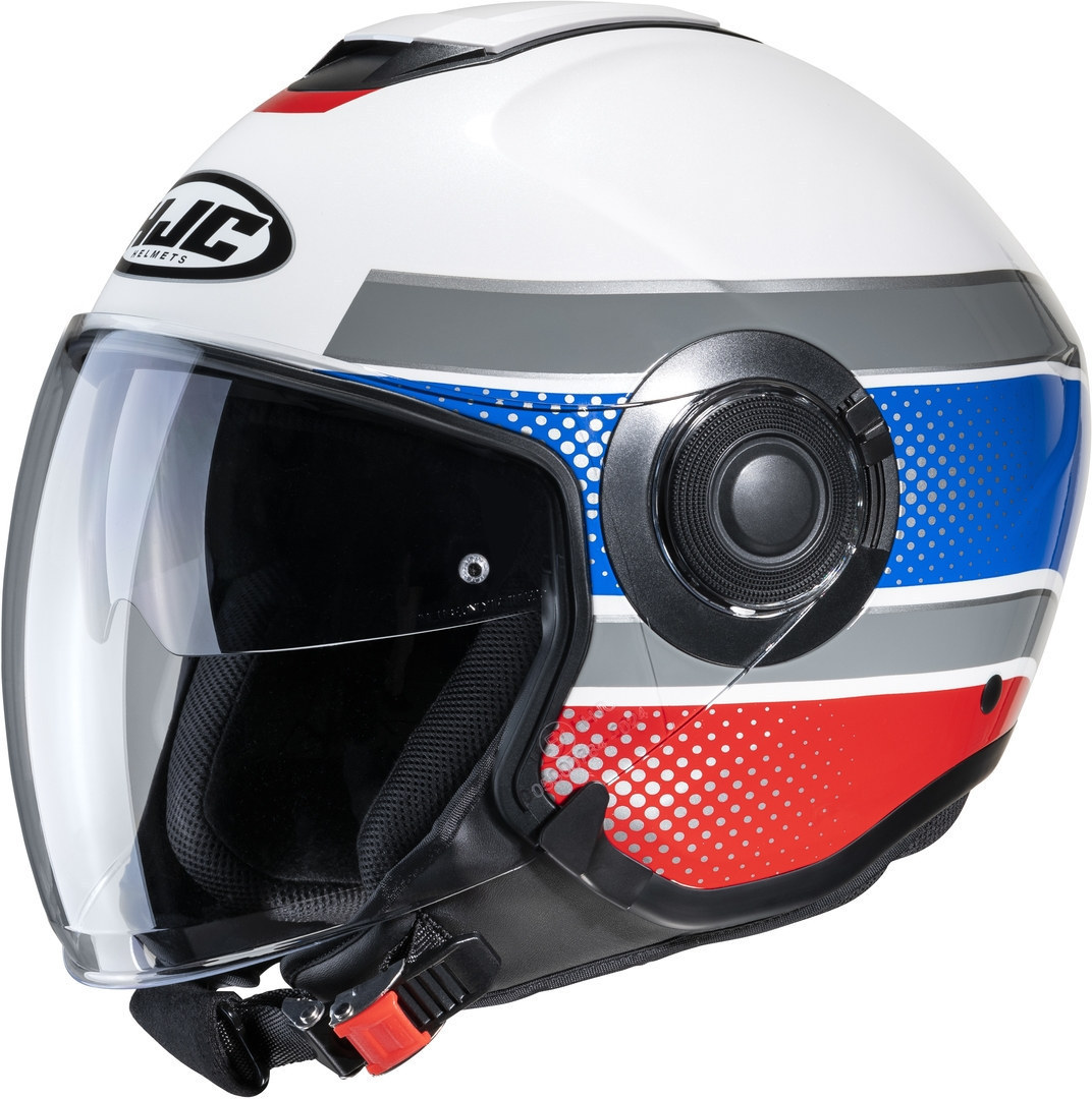 HJC i40 Tolan Jet helm, wit-rood-blauw, afmeting S