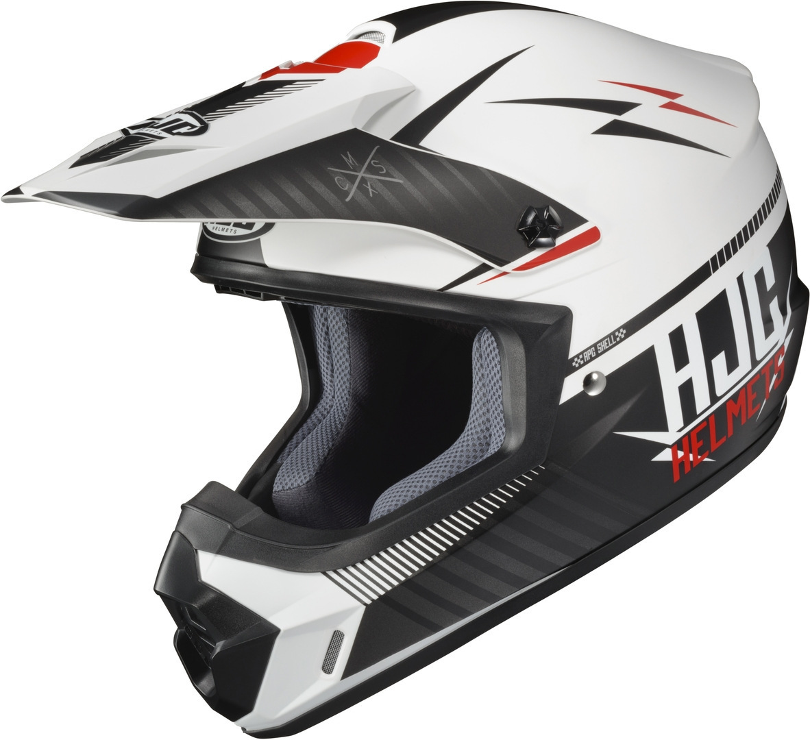 HJC CS-MX II Tweek Motocross Helmet, black-white-red, Size L, black-white-red, Size L