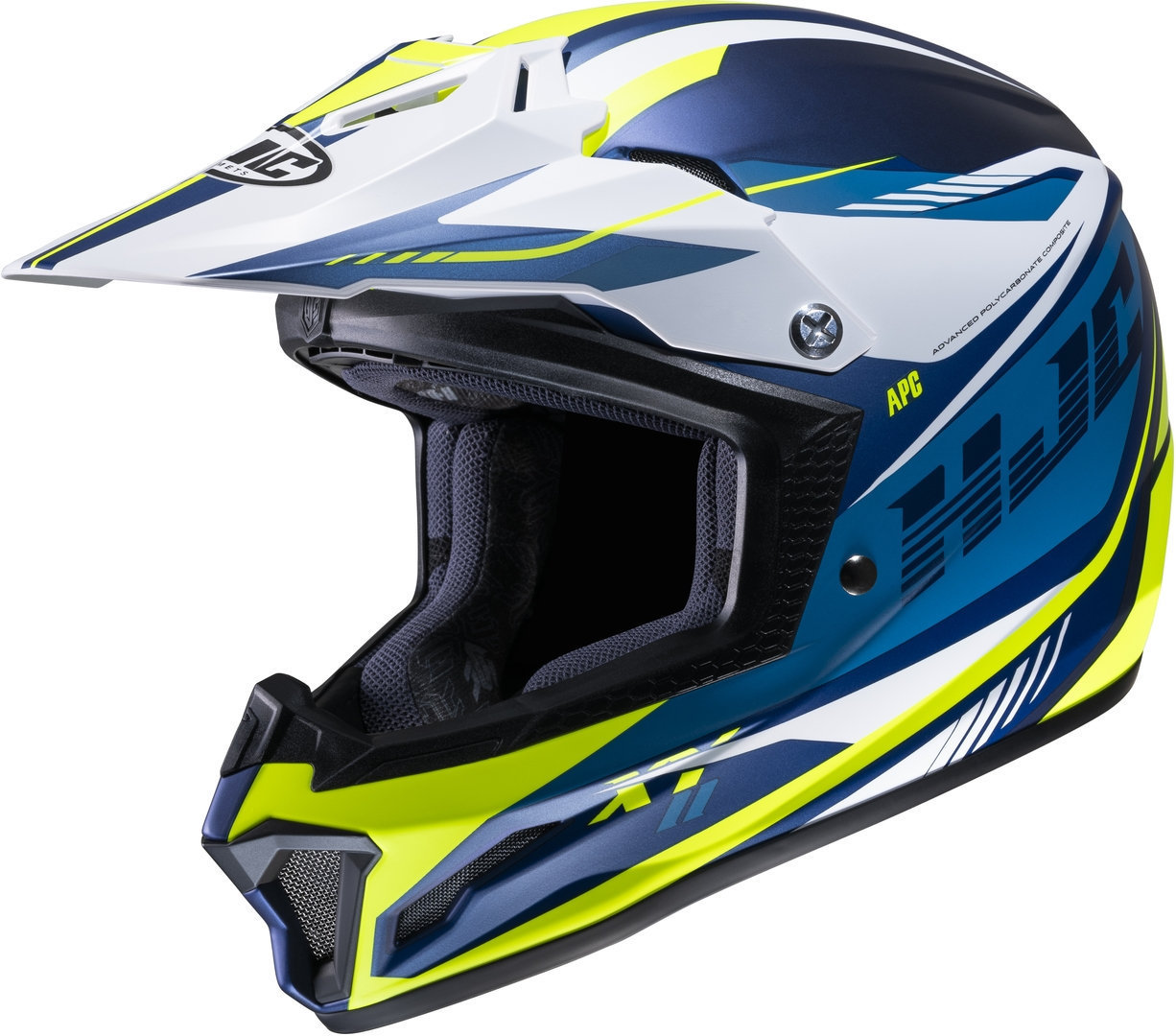 HJC CS-MX II Drift Motocross Helmet, blue-yellow, Size S, blue-yellow, Size S