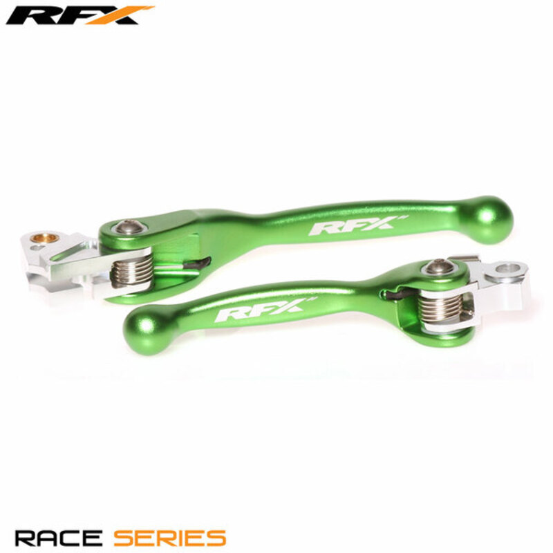Rfx Unisex Green Race Forged Flexible Lever Set (Green) - Kawasaki Kxf450