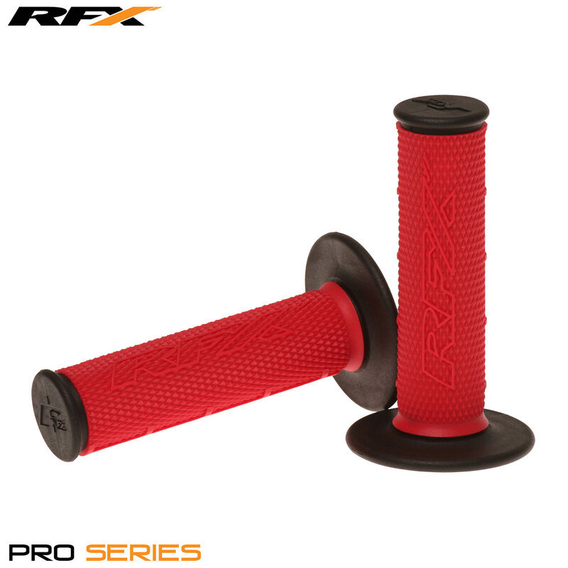 RFX Ett par tvåkomponentshandtag i Pro-seriens svarta ändar (röd/svart)
