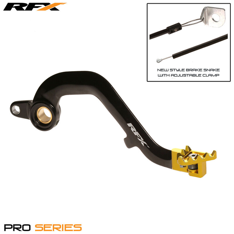 RFX Pro FT Rear Brake Lever (Black/Yellow) - Suzuki RM125, yellow