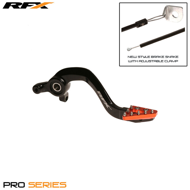 RFX Pro ST Rear Brake Lever (Hard Anodised Black/Orange) - KTM65, black