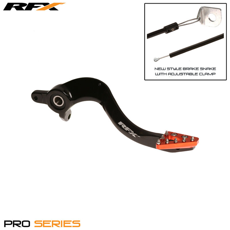 Rfx Unisex Black Pro St Rear Brake Lever (Hard Anodised /Orange) - Ktm Sx/Sx-F 125-525