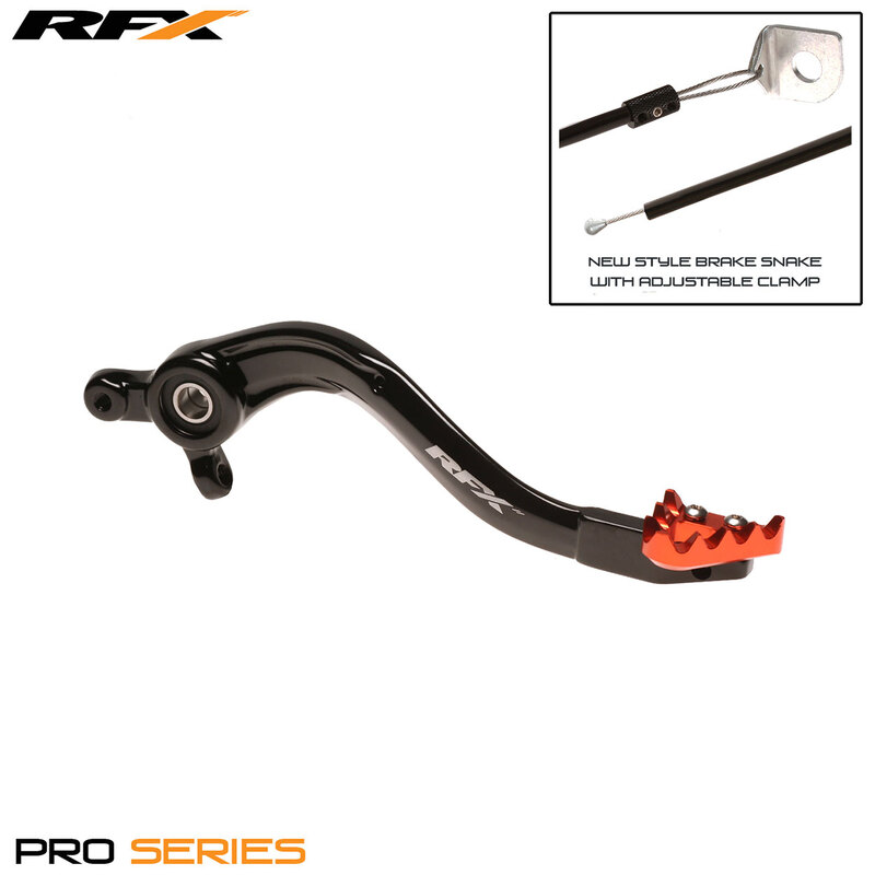 RFX Pro ST Rear Brake Lever (Hard Anodised Black/Orange), black