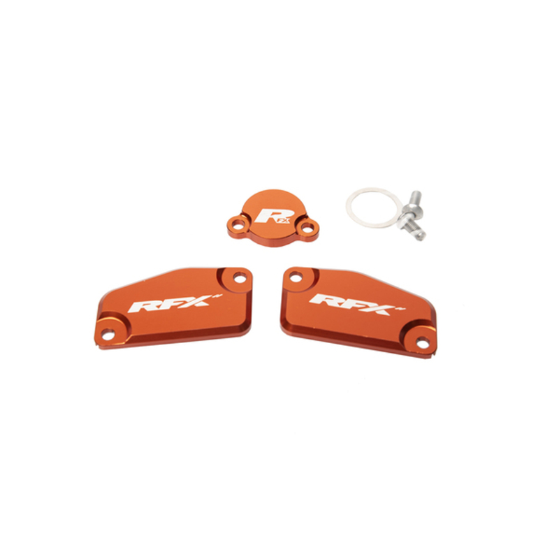 Rfx Unisex Orange Pro Reservoir Cap Kit Kit (Orange) - Ktm Sx65/85 (Formula Brake And Clutch)
