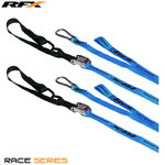 RFX Anillos de amarre de carrera Serie 1.0 (azul/negro) con hebilla y mosquetón adicionales