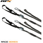 RFX Anneaux d'arrimage série 1.0 Race (Gris/Noir) avec boucle supplémentaire et clip mousqueton