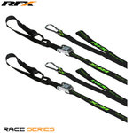RFX Series 1.0 Race sjorringen (Zwart/Hoge zichtbaarheid) met extra gesp en karabijnhaakclip.