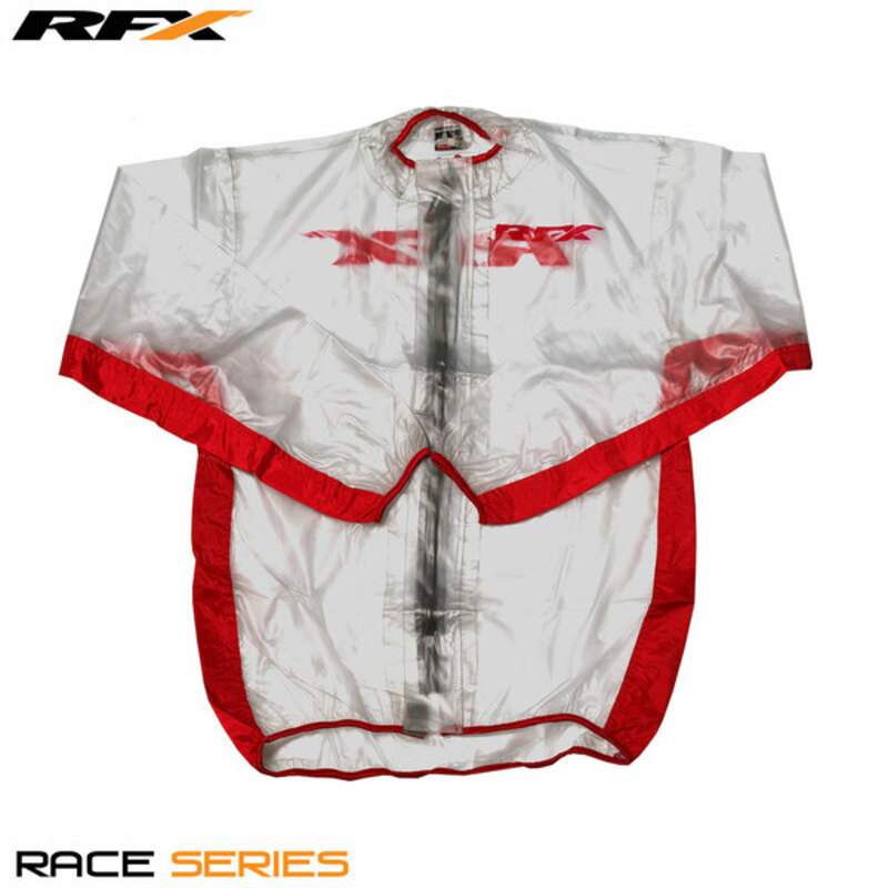 RFX RFX Giacca antipioggia sportiva (trasparente/rossa) - taglia L