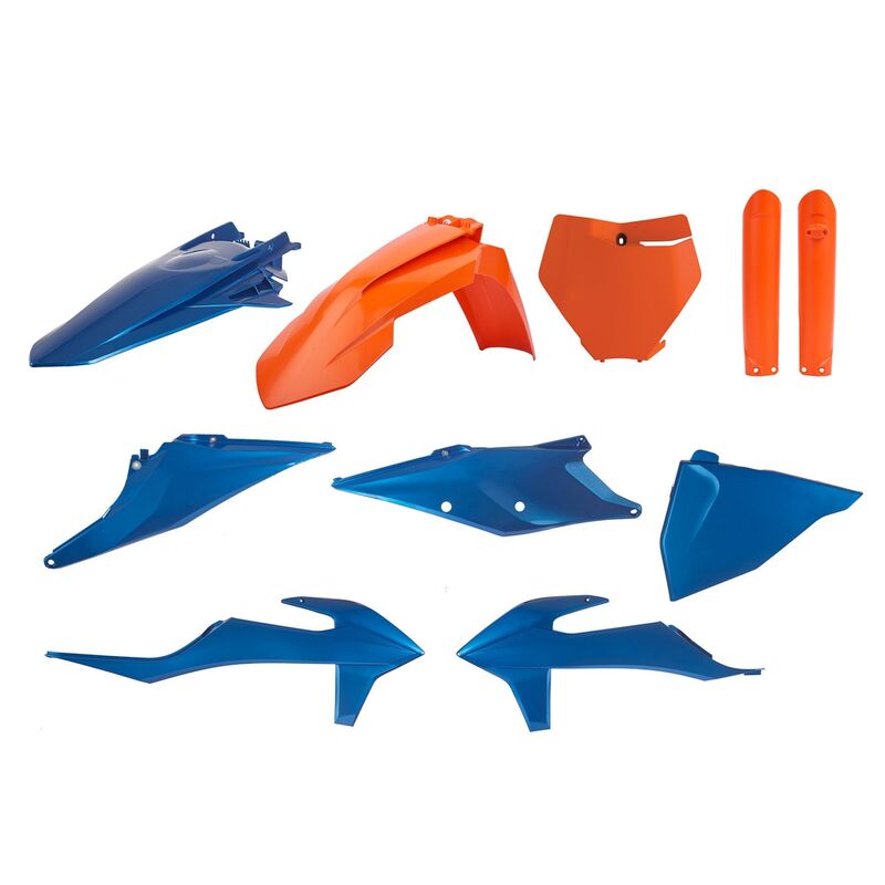 POLISPORT Metal FLow Plastic Kit Blue/Orange - Beta KTM, blue