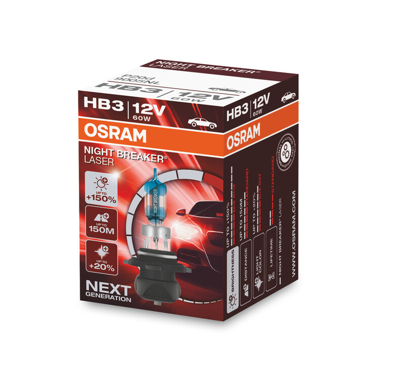 OSRAM Lampadina Laser Night Breaker HB3 12V/60W - X1