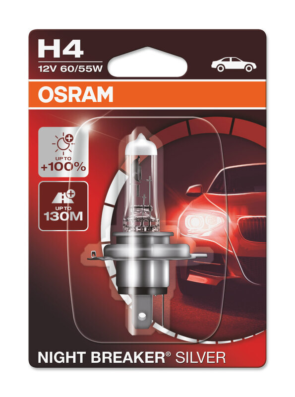 OSRAM Night Breaker Silver Bulb H4 12V/60/55 - X1, silver