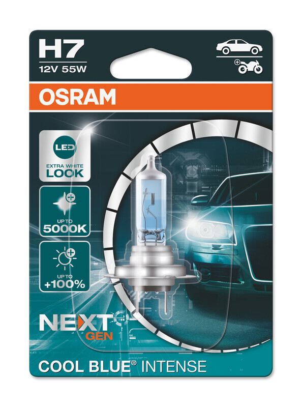OSRAM Cool Blue Intense Bulb H7 12V/55W - X1, white, white