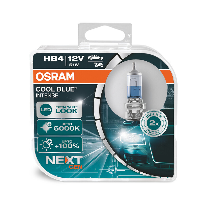 OSRAM Glühbirne Cool Blue Intense HB4 12V/51W - x2, weiss