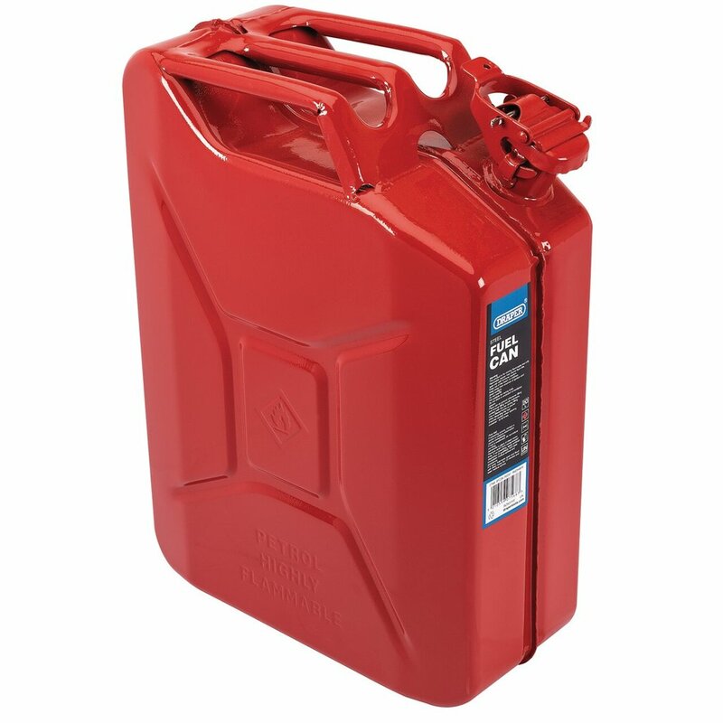 DRAPER Steel Fuel Can - Red 20L, Size 10 mm, red, Size 10 mm