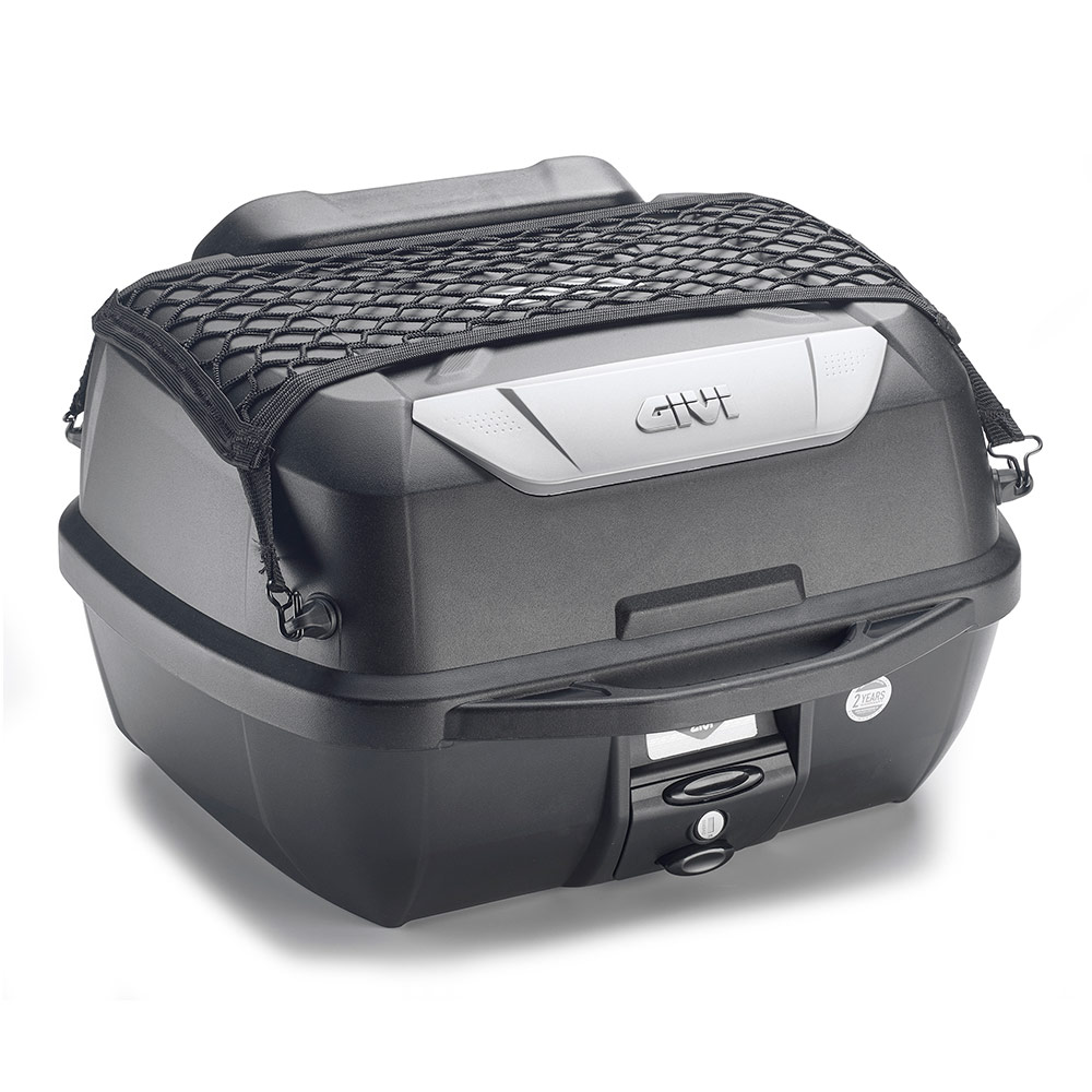 GIVI Monolock Topcase with plate and mounting kit black with silver cover / Max payload 3 kg, black