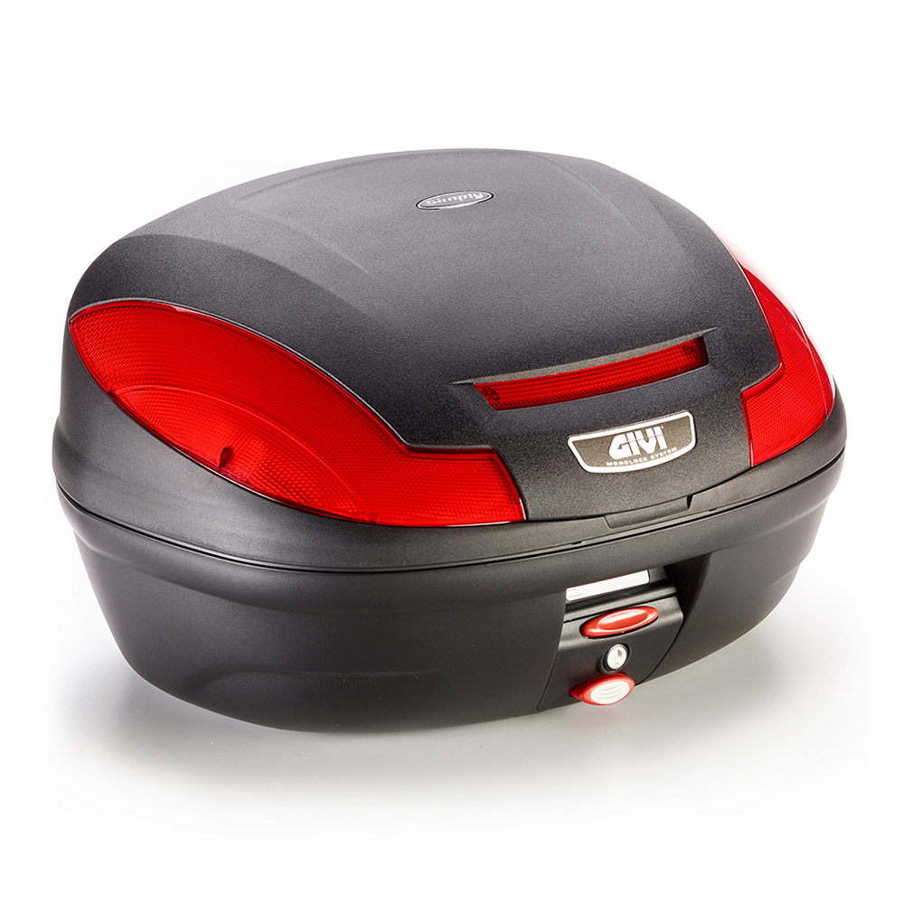 GIVI E4700 Simply III Monolock Topcase - ohne Platte, schwarz-rot, schwarz-rot