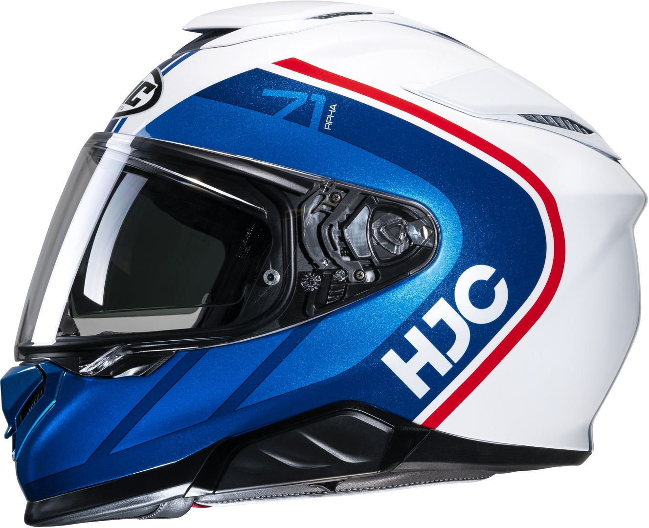 Side view of HJC RPHA 71 Mapos Helmet, white-blue, Size XS 54 55 for Men