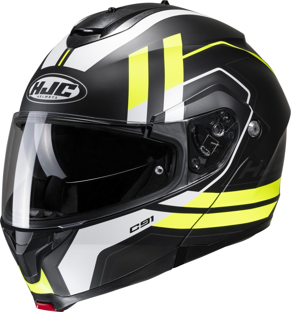 HJC C91 Octo Helmet, black-white-yellow, Size XS, black-white-yellow, Size XS