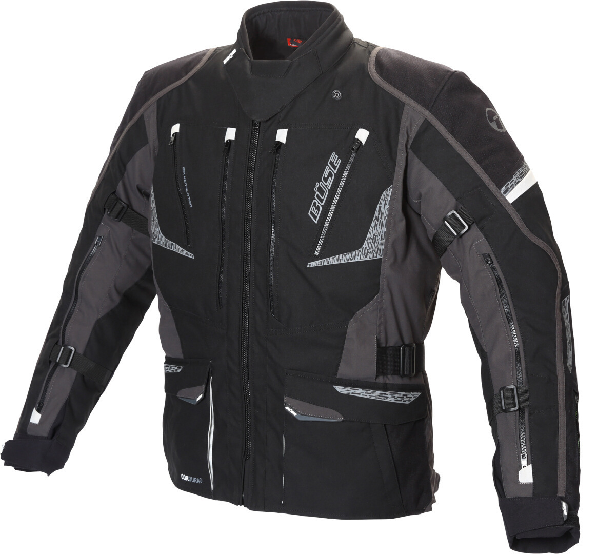Büse Nero Motorcycle Textile Jacket, black-grey, Size 48, black-grey, Size 48