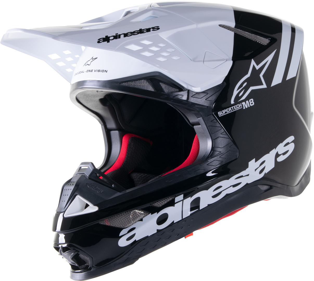 Alpinestars Supertech M8 Radium 2 Motocross Helmet, black-white, Size XS, black-white, Size XS