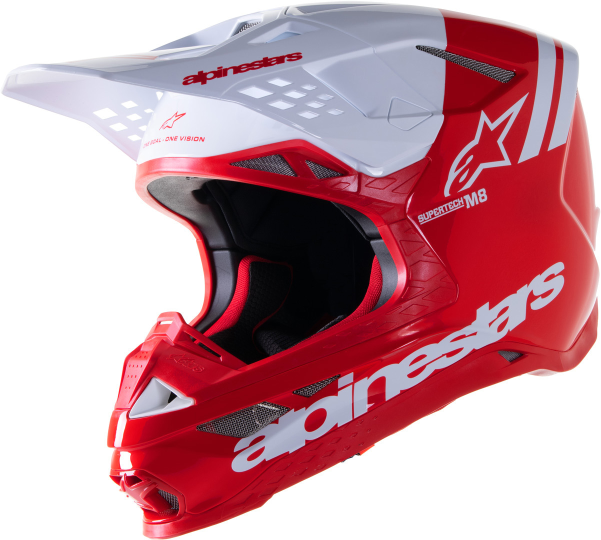 Alpinestars Supertech M8 Radium 2 Motocross Helmet, white-red, Size XL, white-red, Size XL