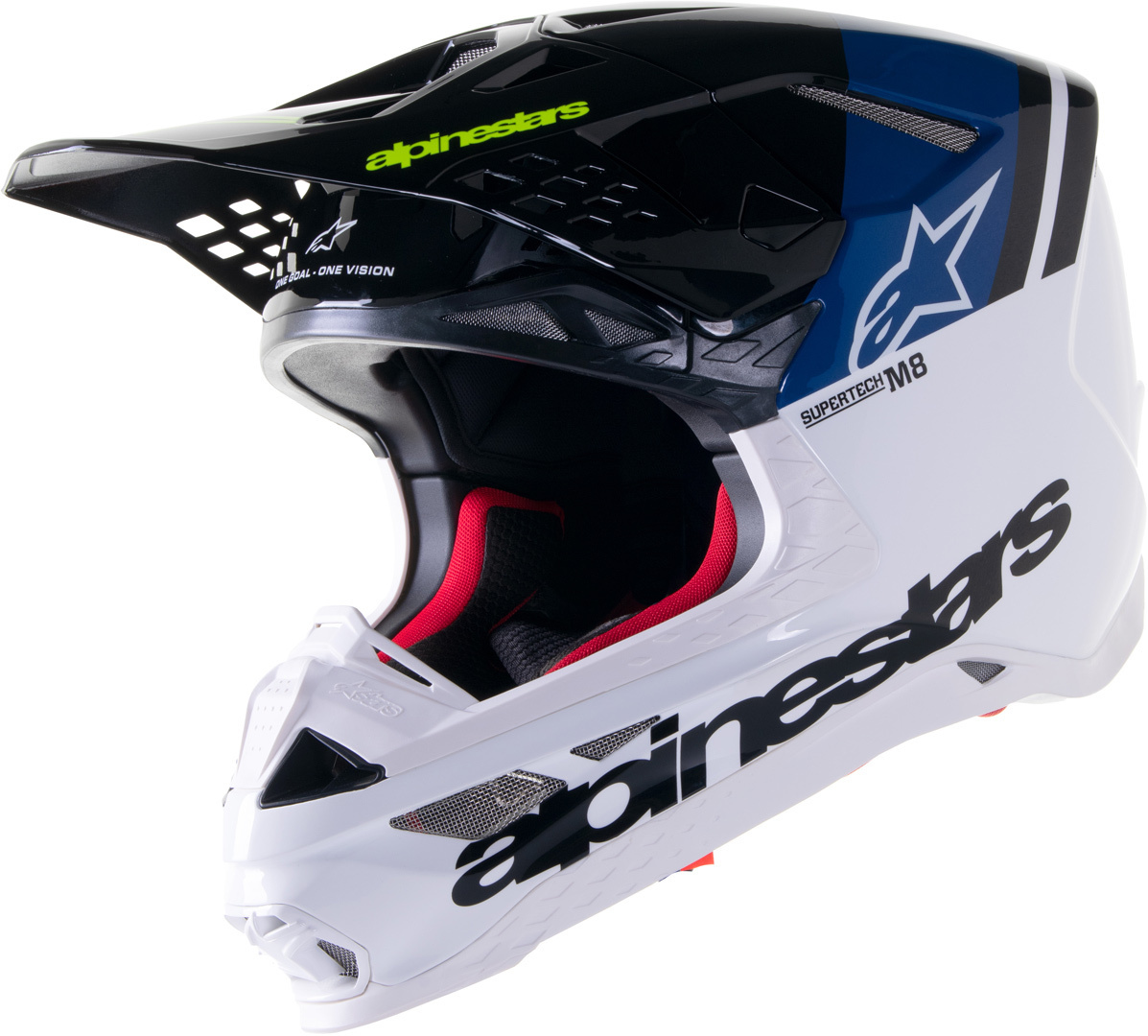 Alpinestars Supertech M8 Radium 2 Motocross Helmet, white-turquoise-blue, Size XL, white-turquoise-blue, Size XL