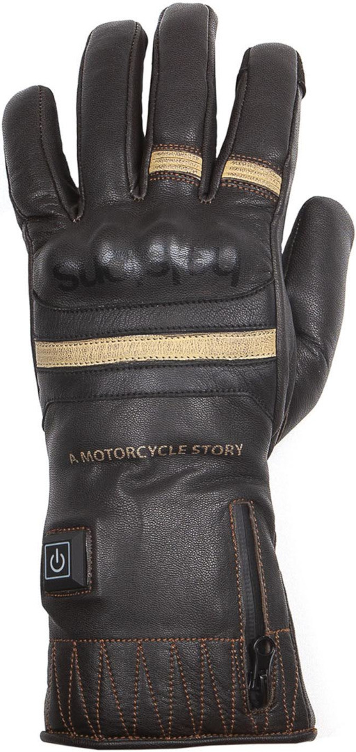 Helstons Bora Heated Motorcycle Gloves, brown, Size L, brown, Size L