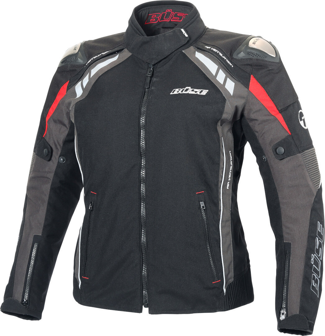 Büse B.Racing Pro Ladies Motorcycle Textile Jacket, black-grey, Size 42 for Women, black-grey, Size 42 for Women