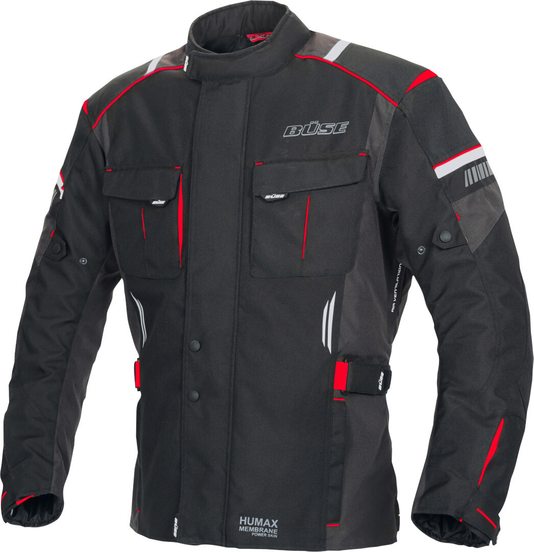 Büse Breno Pro Motorcykel Textil Jacka, svart-röd, storlek 3XL