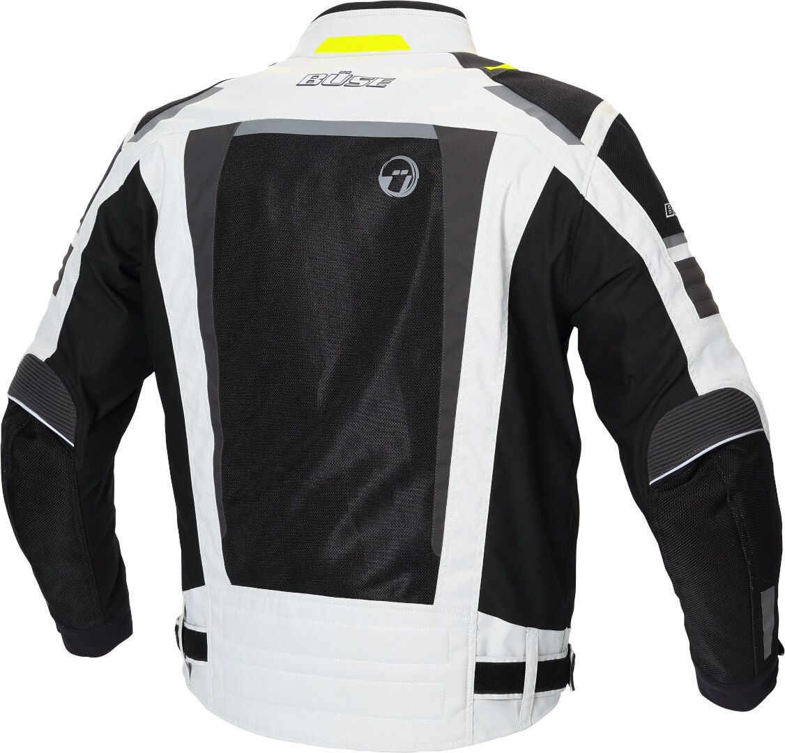 Side view of Büse Livorno Motorcycle Textile Jacket, grey, Size M for Men