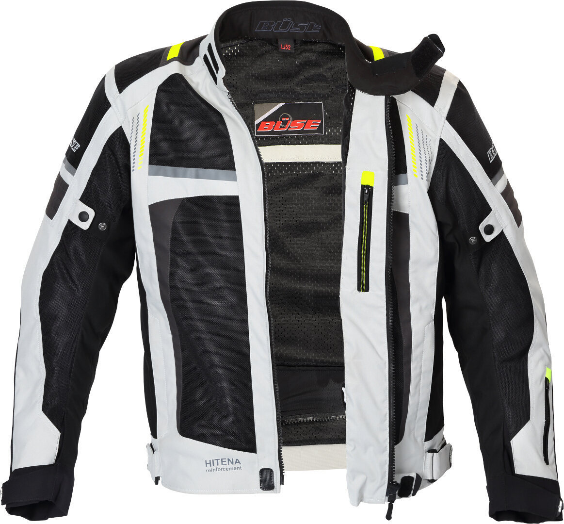 Side view of Büse Livorno Motorcycle Textile Jacket, grey, Size M for Men